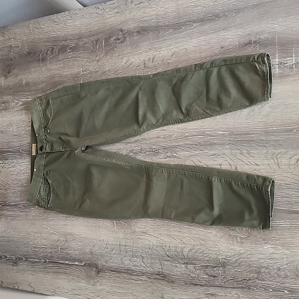 Mother The Looker Cropped Skinny Jeans in Army Green Size 27 - Picture 2 of 13